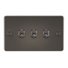Knightsbridge  10AX 3-Gang 2-Way Light Switch  Gunmetal