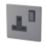 LAP  13A 1-Gang SP Switched Plug Socket Slate-Effect  with Black Inserts