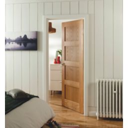 Jeld-Wen  Unfinished Oak Veneer Wooden 4-Panel Shaker Internal Door 2040 x 826mm