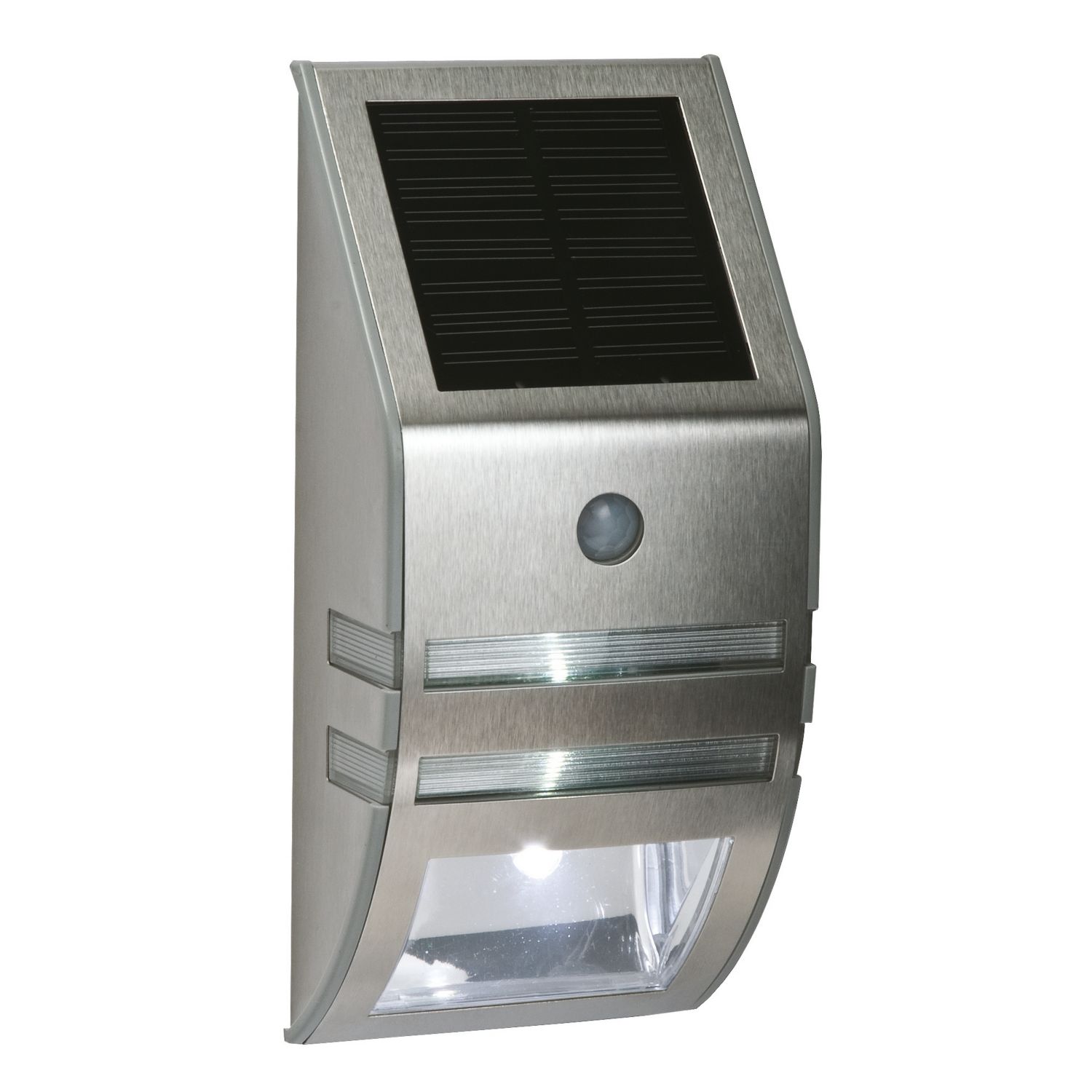 LAP Outdoor LED Solar Powered Bulkhead With PIR Sensor Silver 40lm (45568)