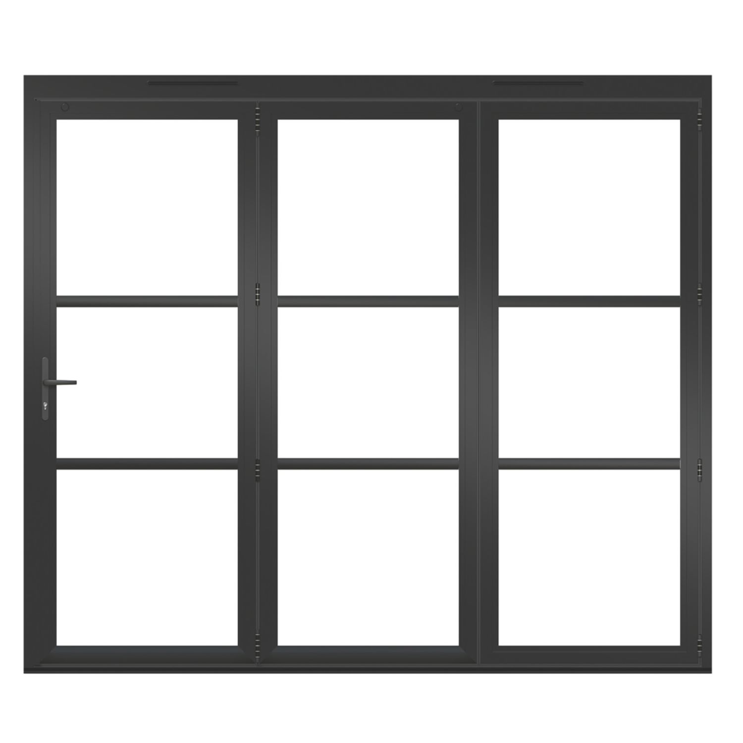 Green & Taylor Heritage 3-Door Black Aluminium Bi-Fold Patio Right-Hand Opening External Doors 2090mm x 2390mm (455CT)