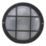 Essentials  Outdoor Round Bulkhead Wall Light Black