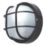 Essentials  Outdoor Round Bulkhead Wall Light Black