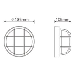 Essentials  Outdoor Round Bulkhead Wall Light Black