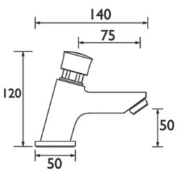 Bristan Luxury Chrome 120mm Self-Closing Mono Basin Pillar Tap