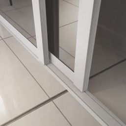 Spacepro  3-Door Sliding Wardrobe Door Kit White Frame Mirror Panel 2592mm x 2260mm