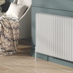 Reina 600mm x 1175mm 6676BTU White Horizontal 2 Column Radiator