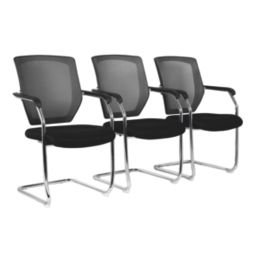 Nautilus Designs Nexus Medium Back Cantilever/Visitor Chair Black