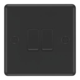LAP  20A 16AX 2-Gang 2-Way Switch  Matt Black with Black Inserts
