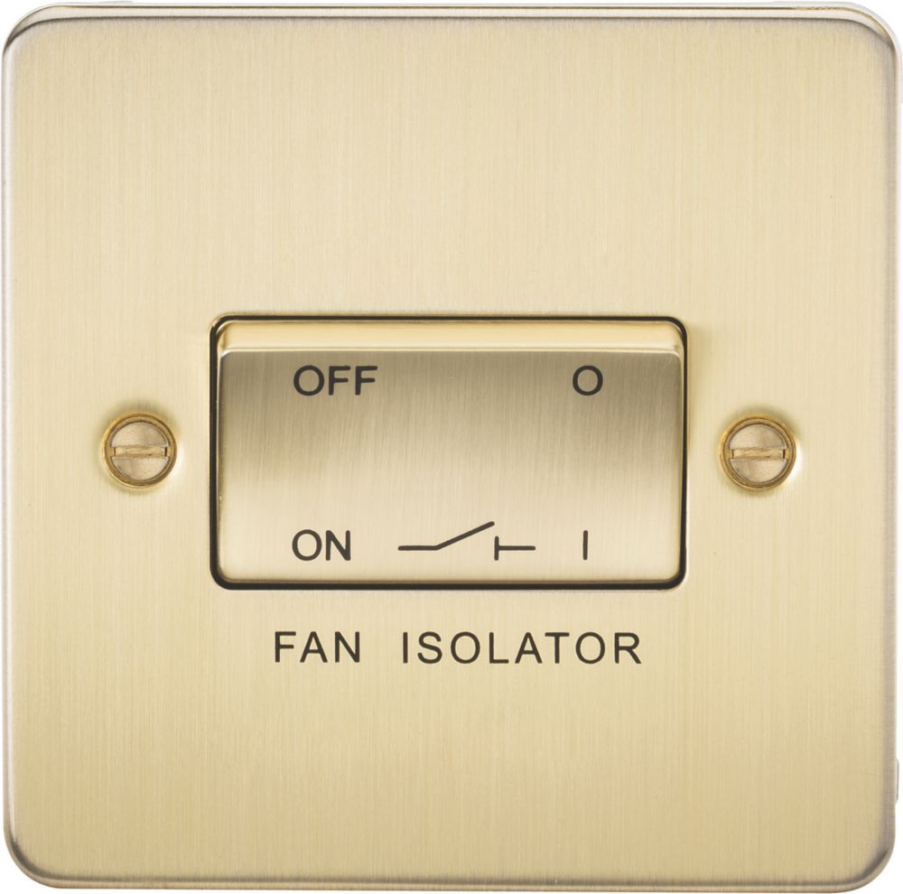 Knightsbridge 10AX 1-Gang TP Fan Isolator Switch Brushed Brass - Screwfix