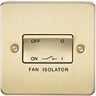 Knightsbridge  10AX 1-Gang TP Fan Isolator Switch Brushed Brass