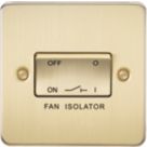 Knightsbridge  10AX 1-Gang TP Fan Isolator Switch Brushed Brass