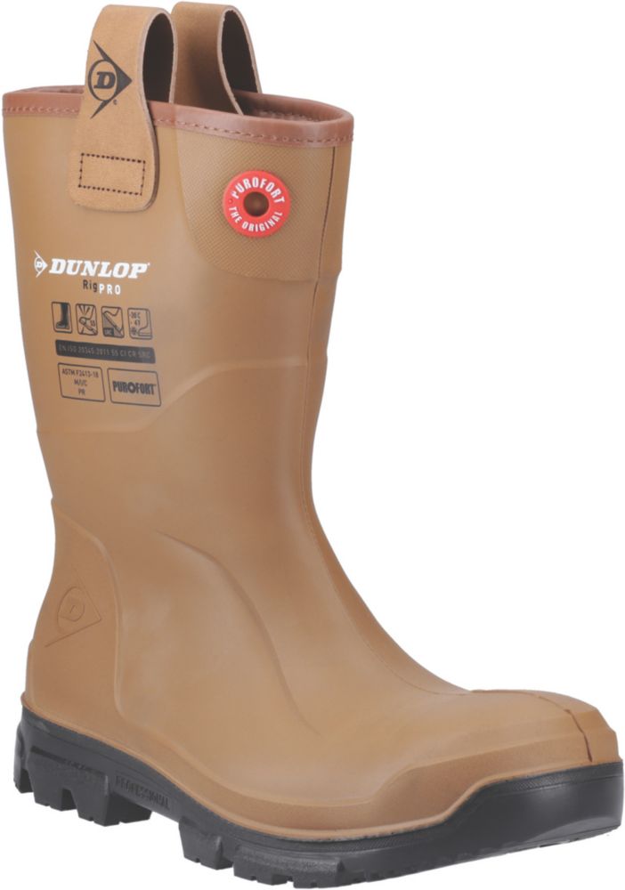 Fleece Lined Steel Toe Cap Wellies Rain Boots Dunlop Wellies Fur