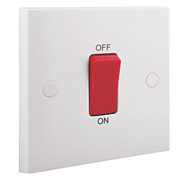 British General 900 Series 45A 1-Gang DP Cooker Switch White