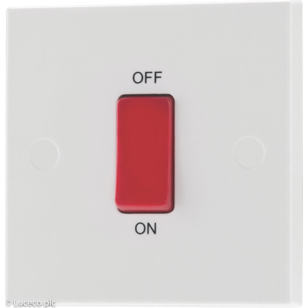 British General 900 Series 45A 1-Gang DP Cooker Switch White