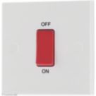British General 900 Series 45A 1-Gang DP Cooker Switch White