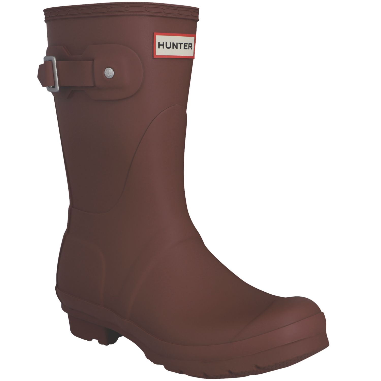 Hunter Original Short Boot Size 8 Womens Dark Red Non Safety Wellies (456AK)