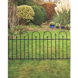 Apollo Appleton Easy Fit  Ball Top Metal Garden Fence Panel 1.21m x 0.92m 3 Pack