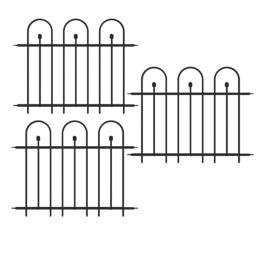 Apollo Appleton Easy Fit  Ball Top Metal Garden Fence Panel 1.21m x 0.92m 3 Pack
