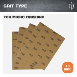 Magnusson  600 Grit Multi-Material Hand Sanding Sheet 280mm x 230mm 4 Pack