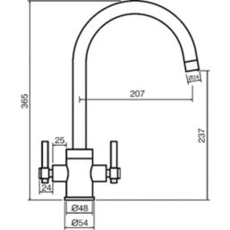 Clearwater Rococo Monobloc Mixer Tap Matt Black