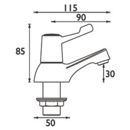 Bristan Lever Chrome 85mm Deck Mounted Lever 2 Tap Holes Bath Pillar Tap