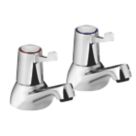 Bristan Lever Chrome 85mm Deck Mounted Lever 2 Tap Holes Bath Pillar Tap