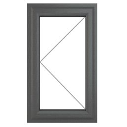 Crystal  Left-Hand Opening Clear Triple-Glazed Casement Anthracite on White uPVC Window 610mm x 965mm