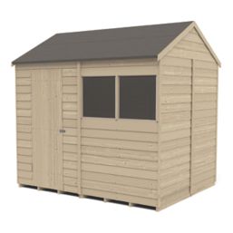 Forest  8' x 6' (Nominal) Reverse Apex Overlap Timber Shed with Assembly