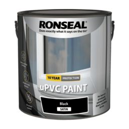 Ronseal  2.5Ltr Black Satin Self Priming uPVC Paint