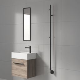 Reina 1500mm x 22mm 137BTU Black Pole Electric Towel Rail Radiator
