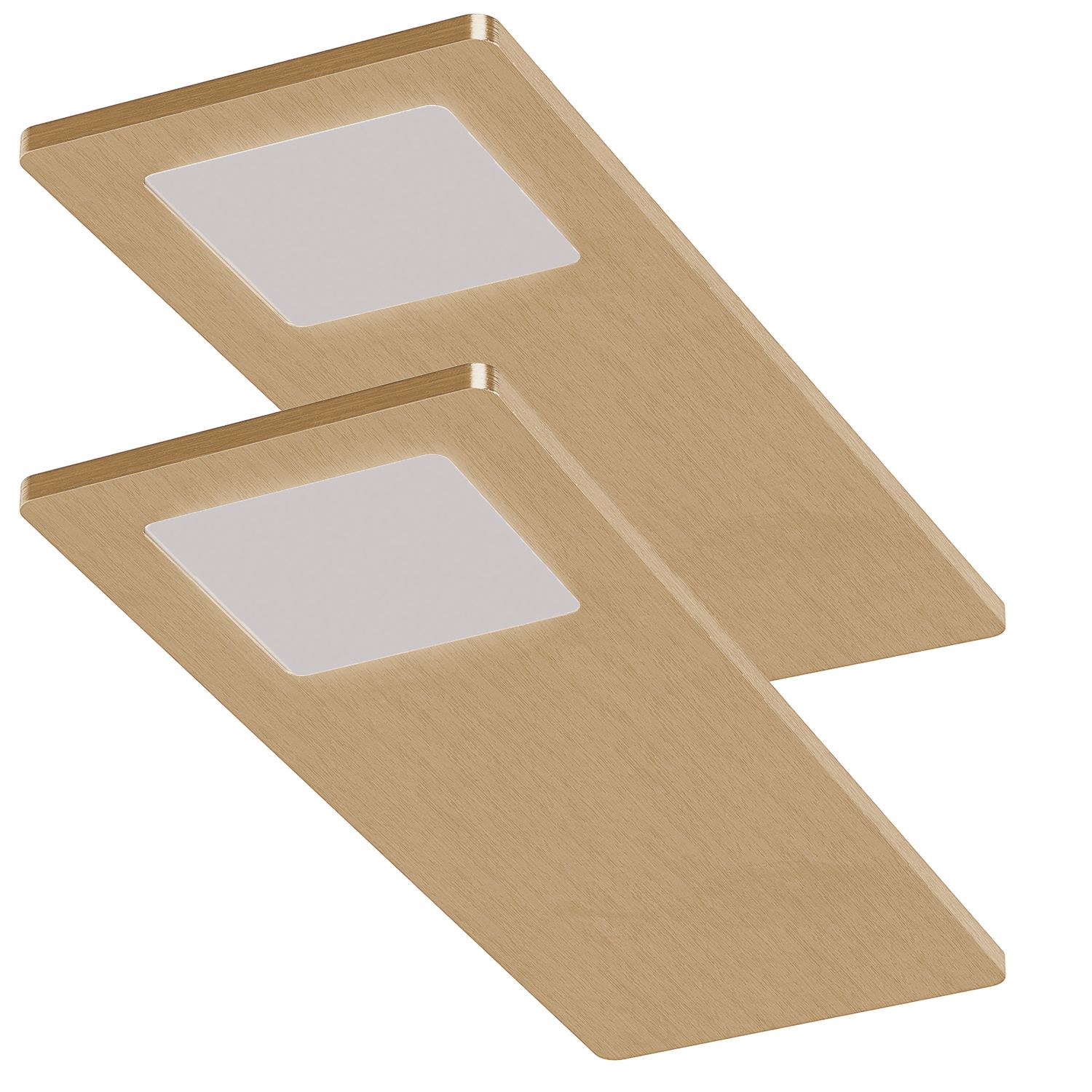 Sensio Astro TrioTone Rectangular LED Under Cabinet Lights Brass 9.6W 240-270lm 2 Pack (456PE)