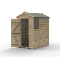 Forest Beckwood 4' x 6' (Nominal) Apex Shiplap Timber Shed with Base & Assembly