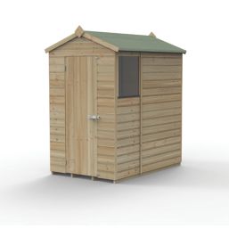 Forest Beckwood 4' x 6' (Nominal) Apex Shiplap Timber Shed with Base & Assembly