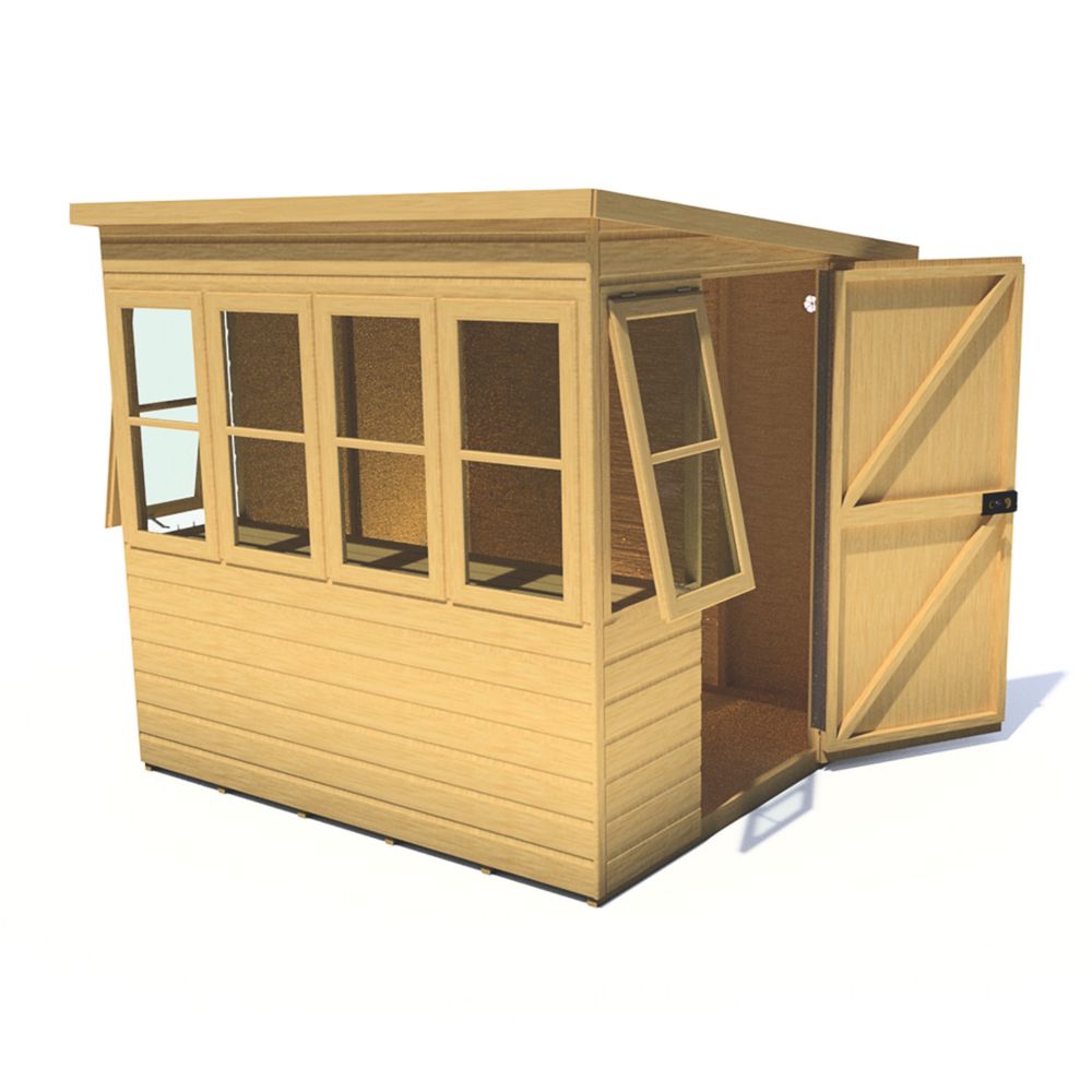 Shire 6' 6" X 6' (Nominal) Pent Shiplap T&G Timber Shed - Screwfix