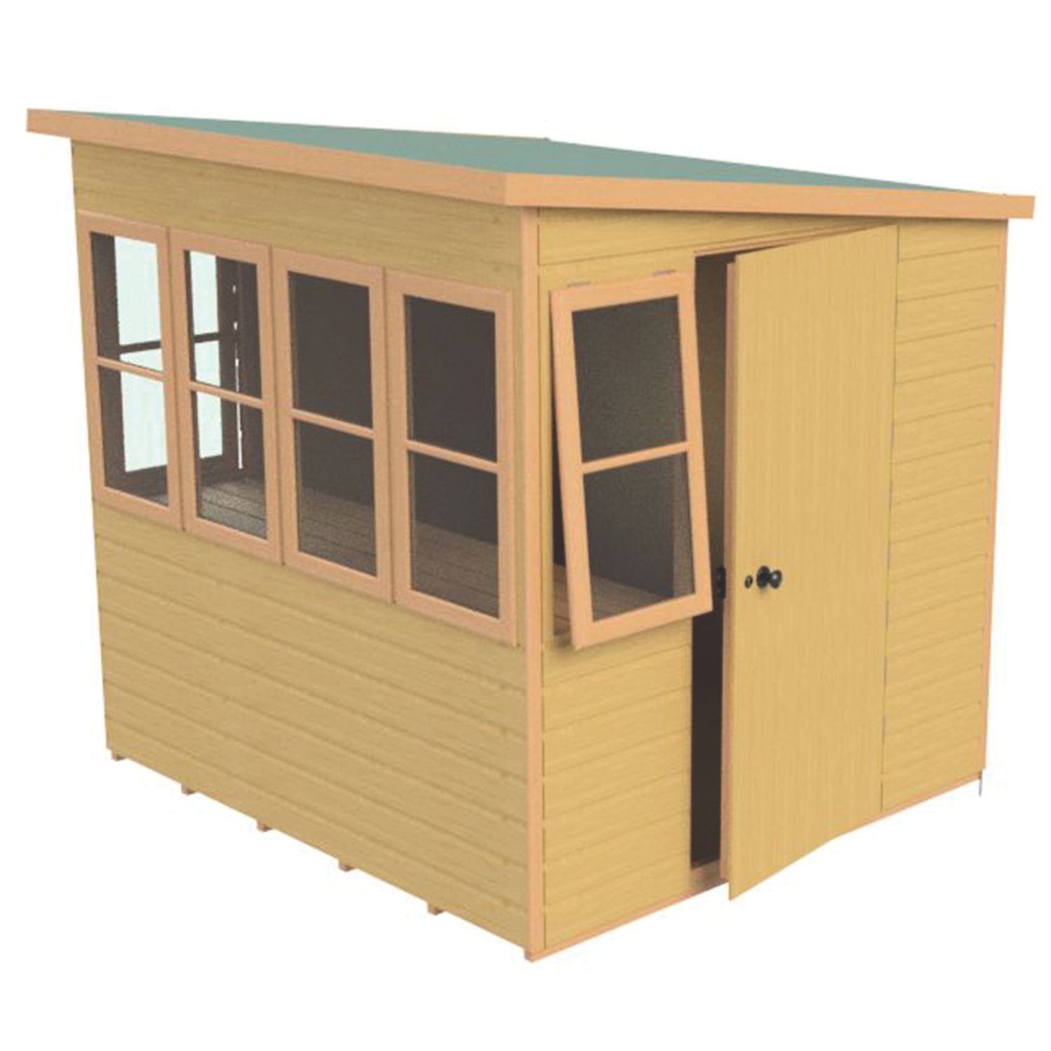 Shire 6' 6" x 6' (Nominal) Pent Shiplap T&G Timber Shed (456TJ)