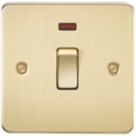 Knightsbridge  20A 1-Gang DP Control Switch Brushed Brass with LED