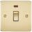 Knightsbridge  20A 1-Gang DP Control Switch Brushed Brass with LED