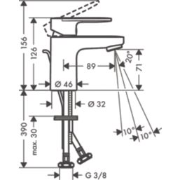 Hansgrohe Vernis Blend Chrome 126mm Cloakroom Lever Mono Basin Mixer Tap  With Pop-Up Waste