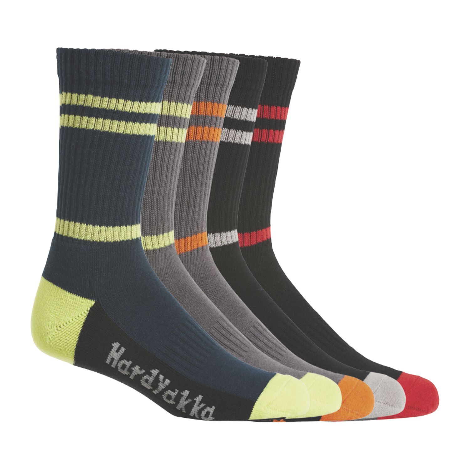 Hard Yakka Crew Five Pack Worksock Socks Multicoloured 9-11 (456XT)