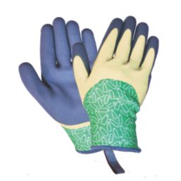 ClipGlove Bottle Glove Plus  Womens Recycled Polyethylene Gardening Gloves Blue / Green / Cream Small