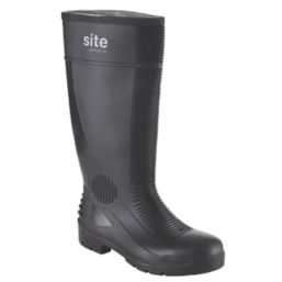 Site Trench Safety Wellies Black Size 7 - Screwfix