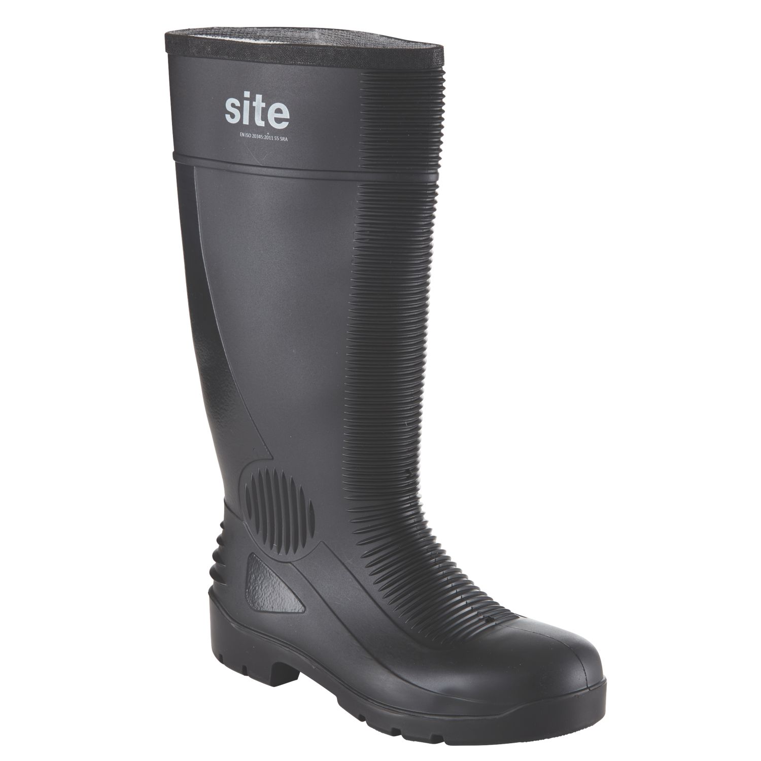 Site Trench Size 7 Black Steel Toe Cap Safety Wellies (45750)