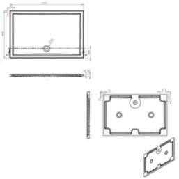 Milan Rectangular Bathroom Shower Tray & Waste White Gloss 1400mm x 900mm x 40mm