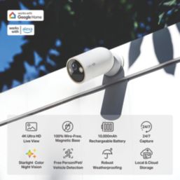 TP-Link Tapo C460  Battery-Powered Black Wireless 4K Outdoor Cylinder Smart Camera