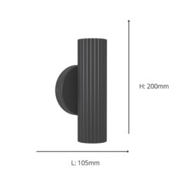 Eglo Portillo Up & Down Wall Light Black