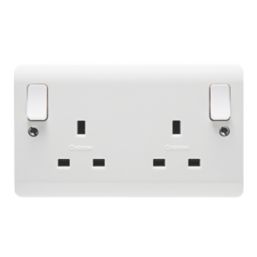 Crabtree Instinct 13A 2-Gang DP Switched Socket White