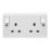 Crabtree Instinct 13A 2-Gang DP Switched Socket White