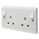 Crabtree Instinct 13A 2-Gang DP Switched Socket White
