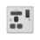LAP  13A 1-Gang SP Switched Socket + 3A 18W 2-Outlet Type A & C USB Charger Brushed Steel with Black Inserts